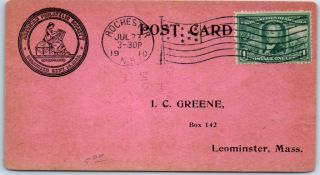 1910 American Philatelic Society Postcard " Report Card Circuit 104 " Rochester Nh