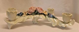 Porcelian Rose Flower Camdelabra candle holder - Karl Ens Voldstedt 2