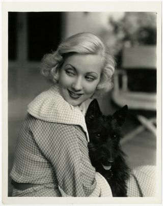 Ann Sothern And Dog Vintage 1930s Irving Lippman Hollywood Regency Photograph