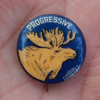 1912 Progressive Campaign Pin From Theodore Roosevelt Bull Moose Party