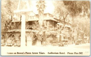 1930s Riverside,  Ca Rppc Photo Postcard " Scenes On Brown 
