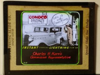 Conoco Bronze Gasoline Advertising,  Charles Harris,  Magic Lantern Glass Slide 4