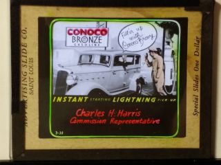 Conoco Bronze Gasoline Advertising,  Charles Harris,  Magic Lantern Glass Slide 5