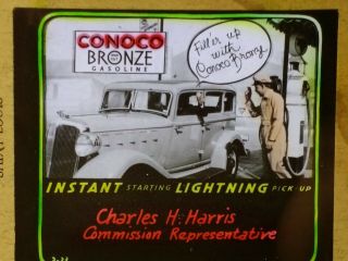 Conoco Bronze Gasoline Advertising,  Charles Harris,  Magic Lantern Glass Slide 6