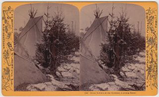 H.  H.  Bennett Sioux Indian Young Brave Bow Arrow St.  Paul Rare 1887 Stereoview Sv