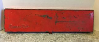 Vintage Snap On Tool Socket Red Metal Steel Tool Box 19.  5” X 5” X 1.  25”