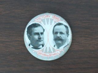 Campaign Pin Pinback Button Political Badge Election Bryan Advertising 1.  5 "