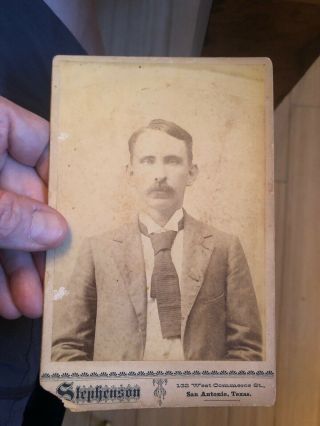 Texana Cabinet Card Photo 1880’s San Antonio Texas Of Emmett Jones