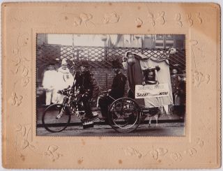 Bizarre Weird Clowns Motorcycle Freaks Humor Rare Vintage 1900s Rl Keys Photo