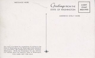 Grand Coulee Dam Washington Wa Washington St.  Advertising Commission Postcard 2