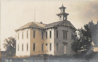 F43/ North Loup Nebraska Rppc Postcard C1910 Public School Building