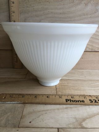 Vintage Stiffel 8 " Milk Glass Ribbed Torchiere Light Lamp Shade Diffuser