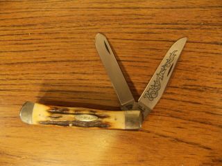 1977 Case Xx 5254 Ssp 3 - Dot 2 - Blade Blue Scroll Stag Trapper Folding Knife