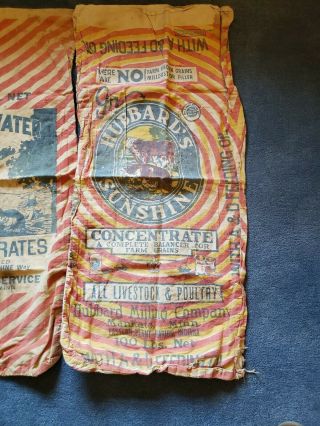 Vintage feed sacks,  Hubbard ' s Sunshine Concentrate 3