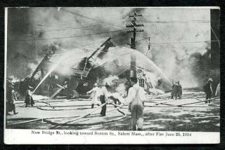 Salem Massachusetts After Fire Of June 25 1914 Old Postcard