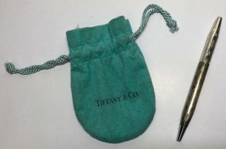 Vintage Tiffany & Co.  Sterling Silver Plaid Design Writing Ballpoint Pen