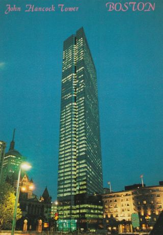 Massachusettes Postcard - " The John Hancock Tower " - Copley Square.  Boston/