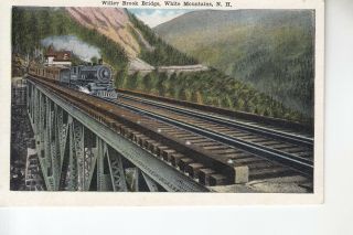 Passenger Train On Willey Brook Bridge White Mountains Nh