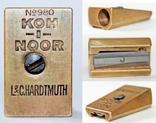 Vintage Brass Pencil Sharpener Koh - I - Noor No - 980 L.  & C.  Hardtmuth