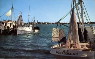 Shrimp Boats At Anchor Ocracoke Island Nc North Carolina John Tilden 1970s