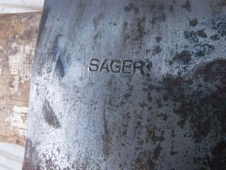 Rare Vintage Sager Bow Tie Double Bit Axe George Lawrence Sheath Hatchet Logger