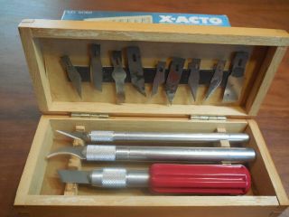 Vintage X - ACTO 1977 Knife Chest No.  5082,  Knife Set,  Wooden Box,  Outer Box 3
