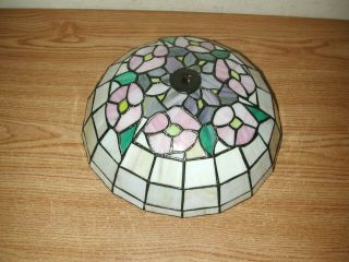 Vintage Tiffany Style Floral Stained Glass Lamp Shade