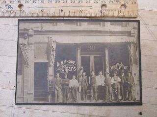 Antique Photograph,  A B Shobe Cigars Store,  Barber Pole