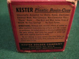 Vintage Kester Plastic Rosin Core Solder with directions 2