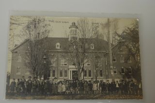 Vintage Rppc - Perry High School,  Perry York Real Photo Post Card Azo