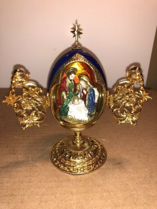 Franklin House Of Faberge A King Is Born Collector Egg Nativity Scene