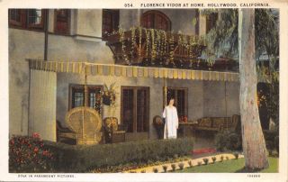 Hollywood California Silent Movie Actress Florence Vidor At Home Postcard 1920s