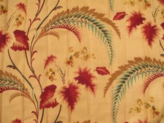 Pair Vintage Barkcloth Floral Curtains Fabric Two Panels 82” Long Drapes