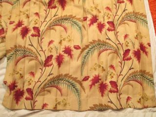 Pair Vintage Barkcloth Floral Curtains Fabric Two Panels 82” long Drapes 5