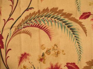 Pair Vintage Barkcloth Floral Curtains Fabric Two Panels 82” long Drapes 6