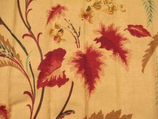 Pair Vintage Barkcloth Floral Curtains Fabric Two Panels 82” long Drapes 7