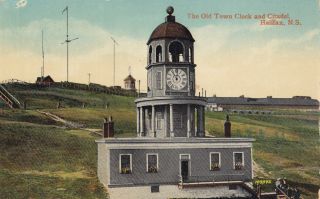Old Town Clock & Citadel Halifax Nova Scotia Canada 1914 Valentine Postcard