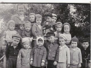 1960s Cute Little Children Boys Girls Kindergarten Toy Gun Russian Soviet Photo