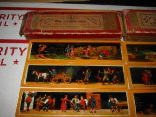 12 SLIDES 1901 & 8 - 2 set of 6 whimsical Magic Lantern SERIE 3 & 11 GERMAN 2