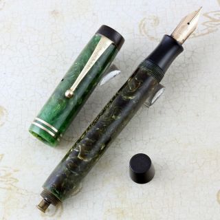 Parker Duofold Streamline Senior Jade Green fountain pen firm fine 2