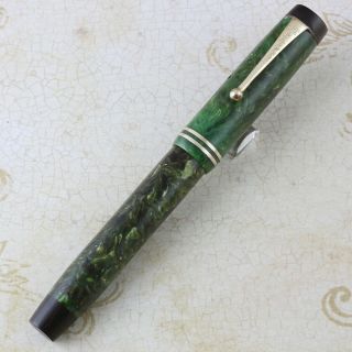 Parker Duofold Streamline Senior Jade Green fountain pen firm fine 5