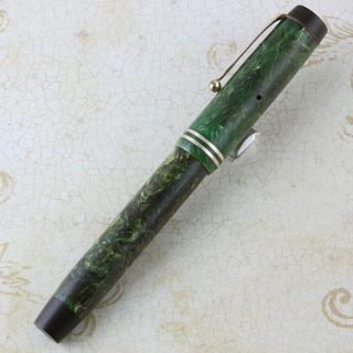 Parker Duofold Streamline Senior Jade Green fountain pen firm fine 6
