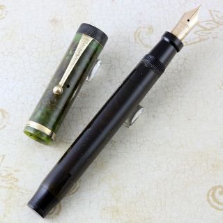Parker Duofold Senior Jade Green Fountain Pen Firm Fine