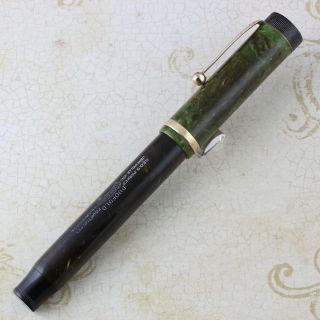 Parker Duofold Senior Jade Green fountain pen firm fine 6