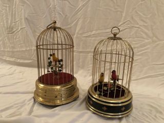 Set Of 2 Musical German Bird Cages