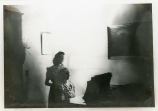 Vintage B/w Snapshot Of Two Women At The Piano - Very Ethereal Yet Ghostly