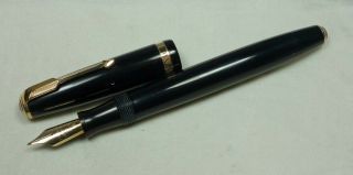 English Parker Duofold Ns Fountain Pen.  Black.  Parker N Nib.  1940s.  G/vgwc.