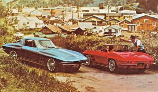 Chevrolet Sting Ray Sport Coupe & Convertible Corvette 1965 Postcard