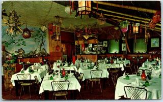 1950s Chicago Postcard Tai Dong Restaurant Chinese Interior - Curteich Chrome