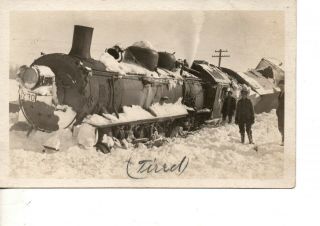 Rppc Railroad Train Wreck Locomotive Buried In Snow Steam 76